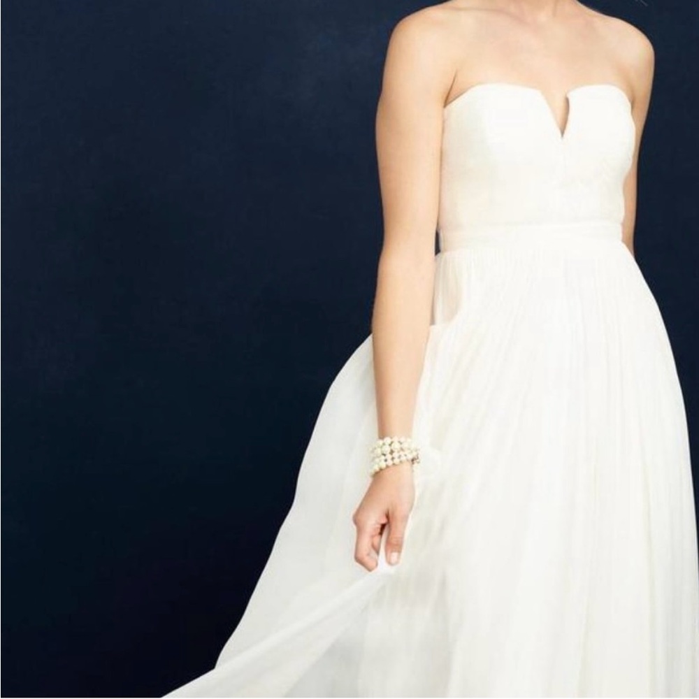 J. Crew White Strapless Sweetheart Gown